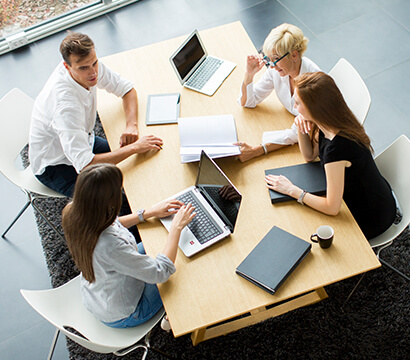 team members on a meeting